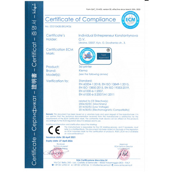 3D printer KLEMA PRO