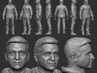 Zelensky, President of Ukraine, 3D Modeling
